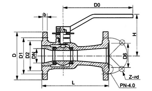 電動(dòng)一體式高溫球閥外形尺寸