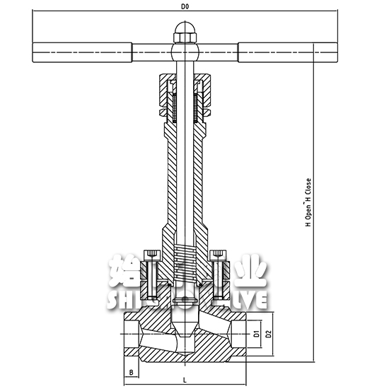 鍛鋼高壓低溫截止閥尺寸圖
