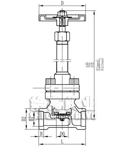 超低溫截止閥尺寸圖