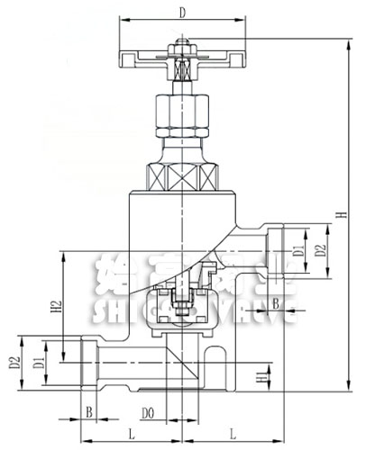 低溫三通截止閥尺寸圖