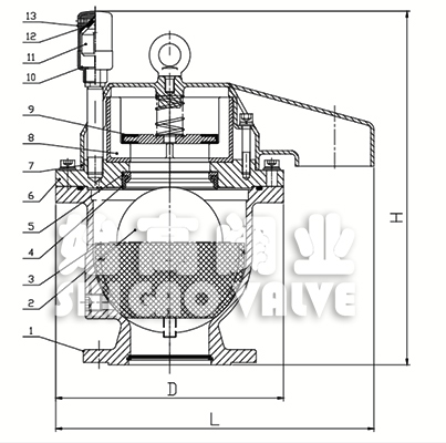 防水錘復合式排氣閥尺寸