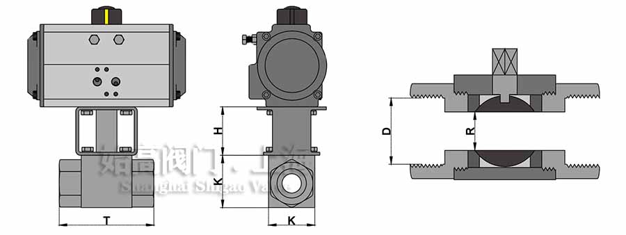 氣動(dòng)液壓高壓球閥尺寸圖