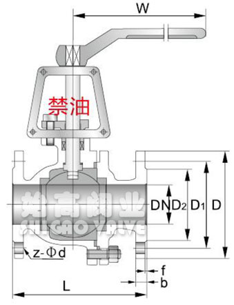 氧氣專(zhuān)用球閥外形尺寸圖