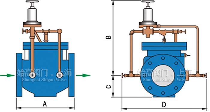直通型水擊泄放閥尺寸 直通型水擊泄放閥尺寸