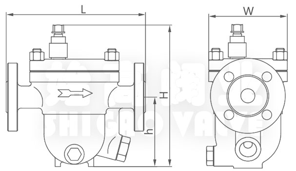 法蘭自由浮球式疏水閥尺寸圖