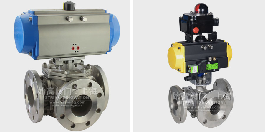 氣動(dòng)法蘭三通球閥