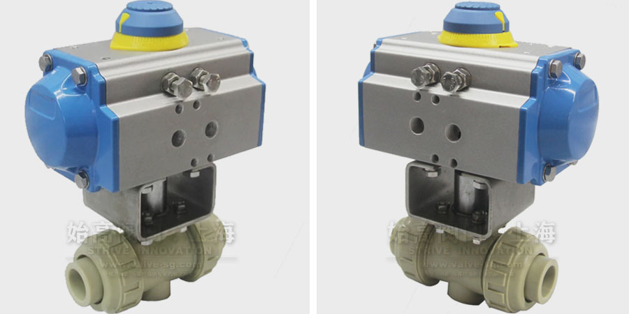 PPH氣動(dòng)雙由令塑料球閥