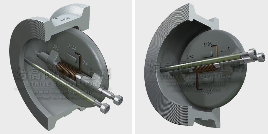 對夾式止回閥結構