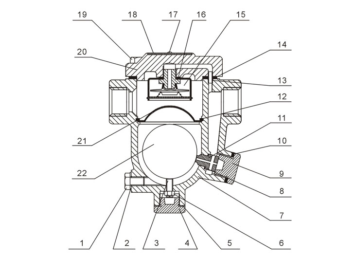 自由浮球式蒸汽疏水閥工作零件圖