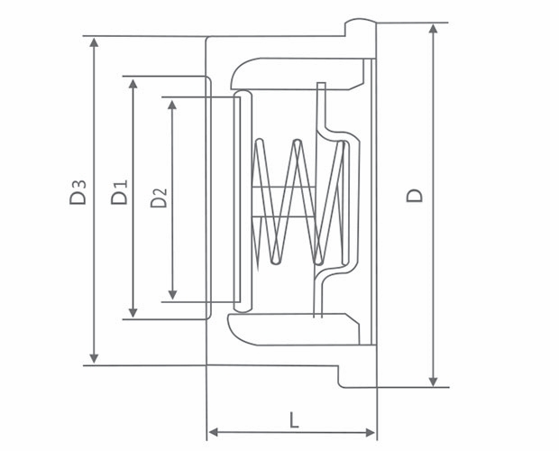 對夾升降式止回閥外形尺寸