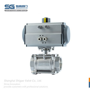 DN50氣動(dòng)三片式螺紋球閥