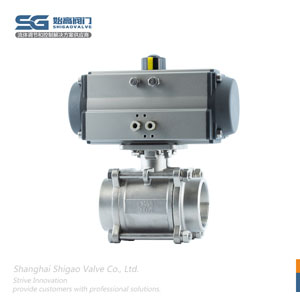 DN65氣動(dòng)三片式螺紋球閥