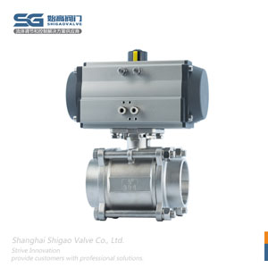 DN80氣動(dòng)三片式螺紋球閥