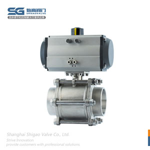 DN100氣動(dòng)三片式螺紋球閥