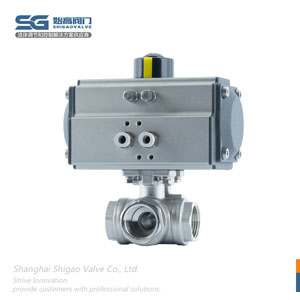 DN25氣動(dòng)T型螺紋三通球閥