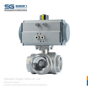 DN50氣動(dòng)T型螺紋三通球閥