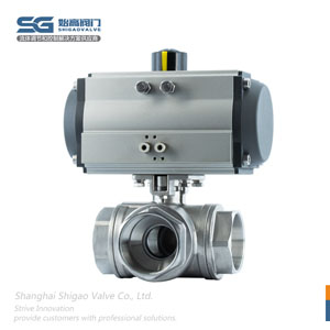 DN80氣動(dòng)L型螺紋三通球閥