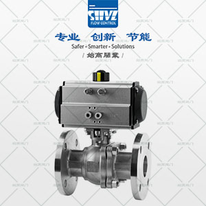 氣動(dòng)不銹鋼法蘭球閥圖1