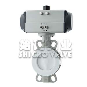 氣動(dòng)對夾式襯氟蝶閥圖1