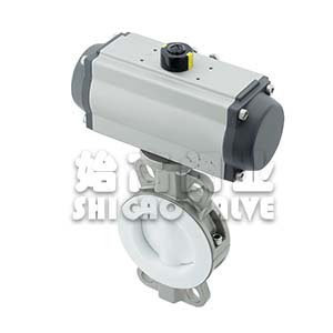 氣動(dòng)對夾式襯氟蝶閥圖3