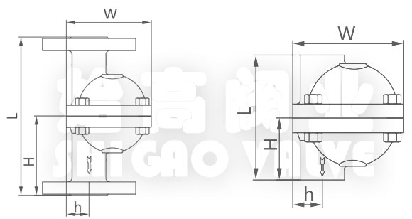 立式自由浮球式疏水閥尺寸圖