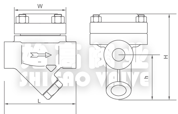 CS16膜盒式疏水閥尺寸圖