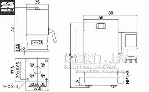 二通常閉防腐電磁閥尺寸 二通常閉防腐電磁閥尺寸