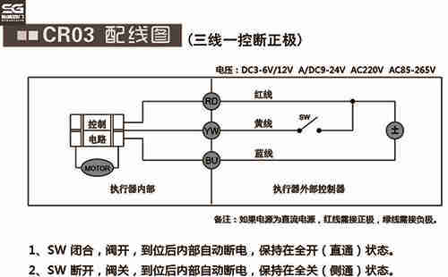 微型電動(dòng)球閥CR03接線(xiàn)圖 微型電動(dòng)球閥CR03接線(xiàn)圖