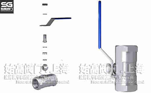 不銹鋼一片式內螺紋球閥零部件 不銹鋼一片式內螺紋球閥零部件