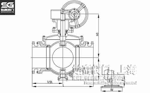 上裝式蝸輪三通球閥尺寸 上裝式蝸輪三通球閥尺寸