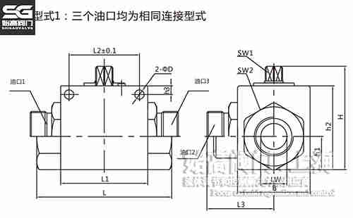 VH3V液壓三通球閥尺寸 VH3V液壓三通球閥尺寸