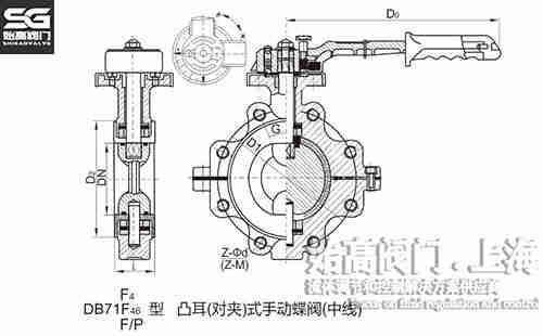 手柄美標襯氟蝶閥尺寸 手柄美標襯氟蝶閥尺寸