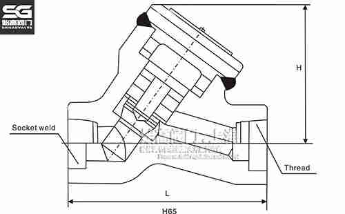 鍛鋼Y型止回閥尺寸圖 鍛鋼Y型止回閥尺寸圖
