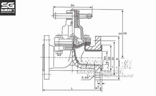 手動(dòng)襯膠隔膜閥(堰式) 尺寸圖 手動(dòng)襯膠隔膜閥(堰式) 尺寸圖