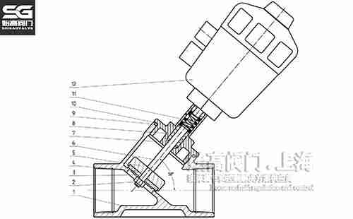螺紋氣動(dòng)角座閥零部件圖 螺紋氣動(dòng)角座閥零部件圖