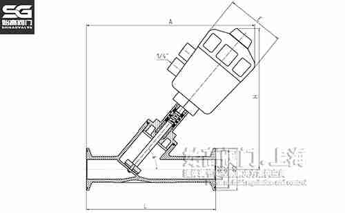 快裝氣動(dòng)角座閥塑料頭尺寸圖 快裝氣動(dòng)角座閥塑料頭尺寸圖