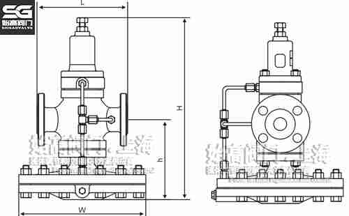 25P先導膜片式蒸汽減壓閥尺寸圖 25P先導膜片式蒸汽減壓閥尺寸圖